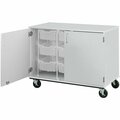 I.D. Systems 36'' Tall Fashion Grey Mobile Storage Cabinet with 9 6'' Bins 80249F36010 538249F36010